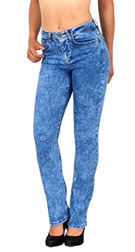 Jean pour femmes bootcut ESRA B100 : pantalon denim noir bleu grande taille