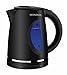 Produktbild Mondial CE05 Hot Kettle Edelstahl-Wasserkocher, Teekessel, kocht 100ºC, Leistung bis 1200 W, Farbe: Schwarz, mit Fassungsvermögen für bis zu 1 Liter Wasser, hat einen 360º drehbaren Sockel, 4 Cups