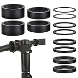 Gansdnek 12 Stück Fahrrad Carbon Faser Headset Abstandshalter Spacer, Steuersatz-Abstandshalter für Fahrrad, Fahrrad Headset Spacer für 1-1/8 Zoll Vorbau, für Rennräder/MTB, 1mm/2mm/3mm/5mm/10mm/15mm