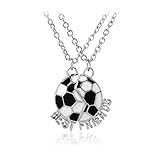 [JUNENTER] サッカーボール フットボールネックレスペンダント レディース メンズ お揃い スポーツボール ベストフレンズネックレス 友情 BBF ジュエリー 2点セット