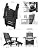 Ciokea Folding Adirondack Chair with Retractable Ottoman Fire Pit Patio Chair with Pull Out Foot Rest Weather Resistant Lawn Outdoor Lounge Chair with 2 Cup Holder (Black)