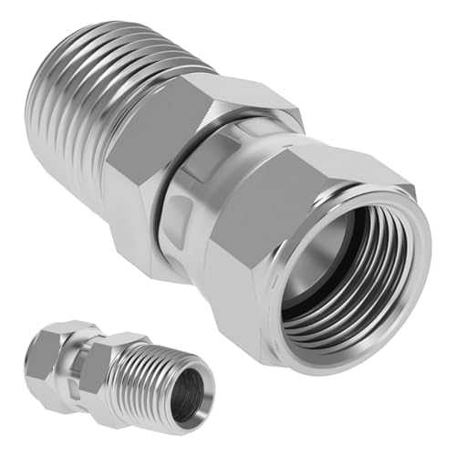 Hydraulic Swivel Adapter3/8" Male NPTF x 1/2" Female JIC 37°,6505-06-08