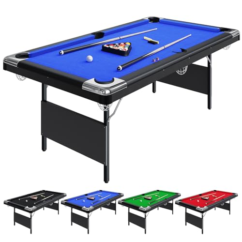 Garvee 6-7 Billiards Table, Adults Folding Billiards Tables, Portable Pool Table, Pool Tables Set for Family Game Room, Adult Rrec Room, Basements, Man Cave or Garage, Blue by Garvee - Image 8