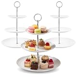 Qnbonrich 3 Stück Etagere 3 Etagen Weiß, 33 cm Höhe Cupcake Ständer