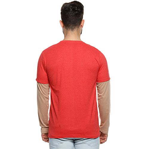 Image of CAHOOT Men's Blue and Mint Ombre Henley Neck Short Sleeve Regular Fit T Shirt for Regular Wear