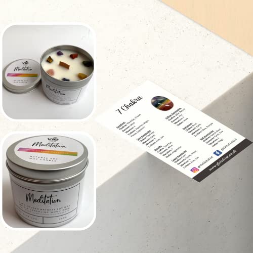 Aluminium Crystal Candle Tin, Meditation with 7 Chakra Crystals - Image 5