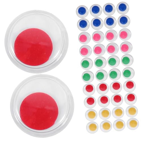 Veemoon 100pcs Self-Adhesive Wiggle Eyes Doll Eyes Decals Easy to Use Plastic Crafts for Projects