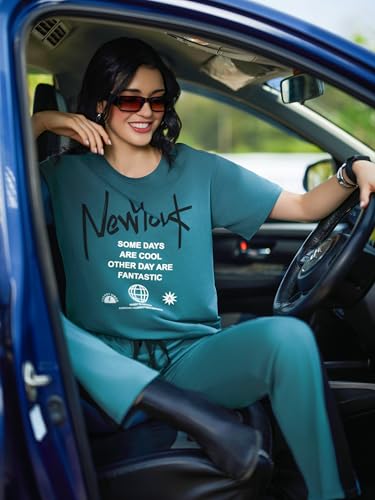 Image of ZEYO Night Suit for Women's Typography Printed Night Dress of Top and Pyjama