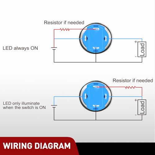 Image of Nilight 12mm Latching Push Button Switch 6pcs LED Blue Waterproof