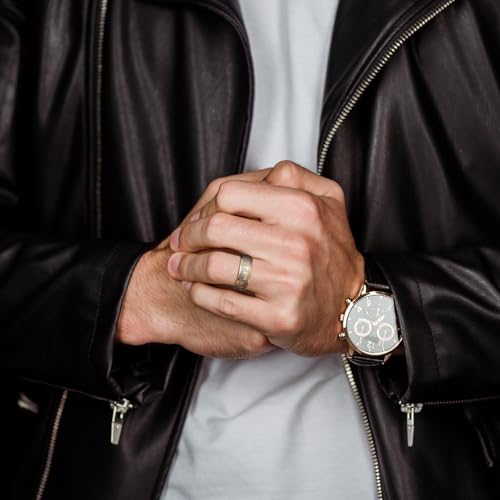 King Will 8mm Tungsten Rings for Men Lord's Prayer Engraved Mens Cross Ring Religious Christian Band Polished Brushed4