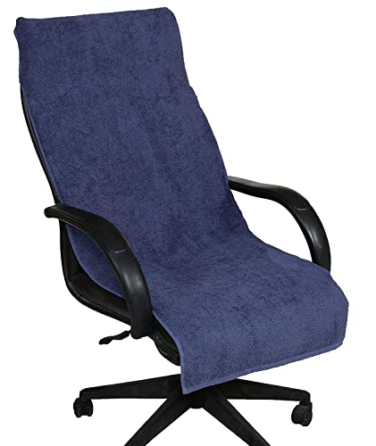 Image of ROMAN HOME 100% Superfine Cotton Solid Large Luxury Office Chair Towel with Tie Knot 450 GSM - (Pack of 1) Original Product AS PER Picture Shown (1, ch Blue)