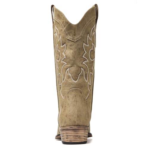 Image of Cowboy Boots for Women, Chunky Heel Western Boot | Mid-calf cowgirl boots with all-day comfort, ideal for daily outfits, country music festivals and western themed occasions