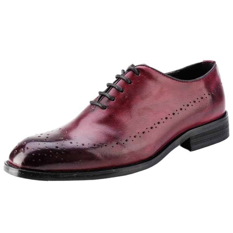 Formal Shoes Dress Oxford for Mens Lace-up Outdoor Block Heel Working Faux Leather