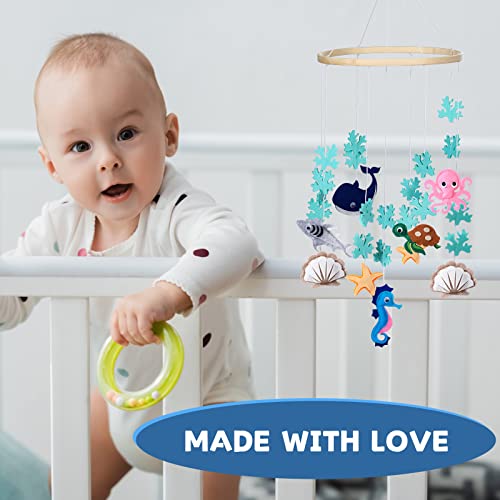 Woodland Ocean Mobile For Crib Jungle Baby Nursery Mobiles Forest Safari Mobile For Crib Baby Mobiles Animals Woodland Nursery Decor For Baby Boys Toys Girls Room Decor (Sea Animal) #TOP5