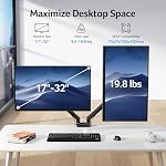 Acer Dual Monitor Arm for 17-32 Inch Screens, Adjustable Monitor Mount, Double Monitor Stand for Desk, Gas Spring for Curved Flat Screens, Tilt Swivel Rotate VESA 75/100, C-Clamp/Grommet Base, 19.8lb