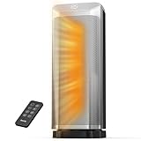 Newly Upgraded AEOCKY Space Heaters for Indoor Use, 1500W Metal Electric Space Heater with AI Thermostat, Tower Heater with ECO Mode, Oscillating, Remote, Timer for Office, Home, Bedroom