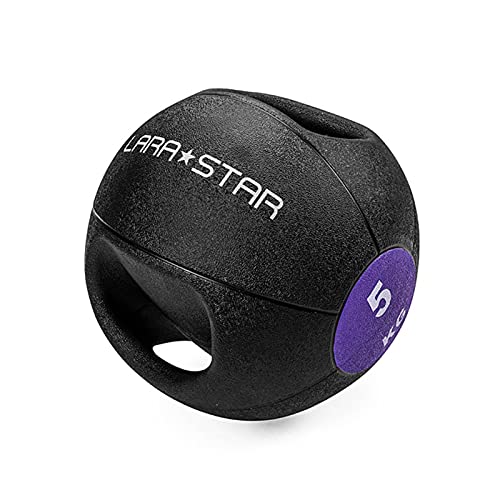 Médecine Balls HUA Ballon De Médecine Fitness Exercice 5kg, Balle Médicinale Élastique À Double Poignée, Balle De Gravité D&rsquo;entraînement À L&rsquo;équilibre Agile, Équipement De Fitness Multifonctionnel