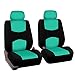 FH Group Car Seat Covers Full Set Cloth - Universal Fit Automotive Seat Covers, Low Back Front Seat Covers, Solid Back Seat Cover, Washable Car Seat Cover for SUV, Sedan and Van Mint