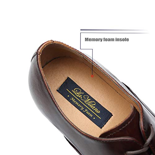 Image of Men's Cap Toe Lace up Oxford Dress Shoes Posh-1-tan