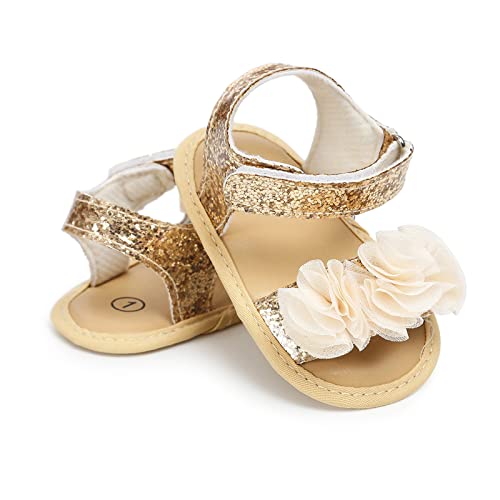 Generic Baby Girls' Sandals with Headband Newborn Girls' Summer Flower Sandals First Dress Shoes for Toddler Lightweight Shoes2