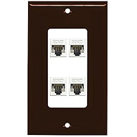 RiteAV 1 Gang decorativo 4 porte Cat5e piastra da parete – 1 banda