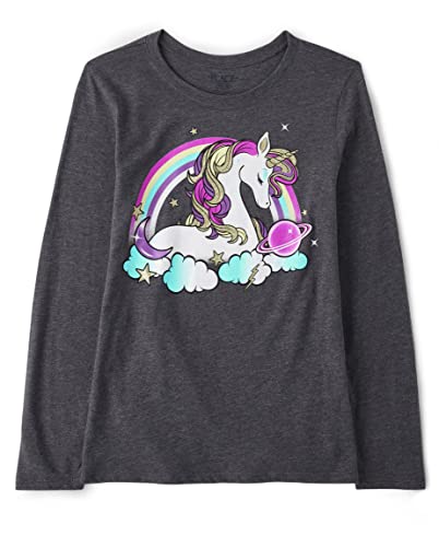 Image of The Children's Place Girls' Unicorns,Sports,Princess Long Sleeve Graphic T-Shirts