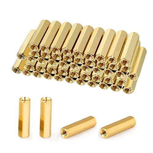 100Pcs M3X 12Mm Female Brass Thread Hex Standoff Spacer Screws Threaded Pillar Pcb Motherboard Assortment Kit For Diy Computer Build, Circuit Board #TOP1