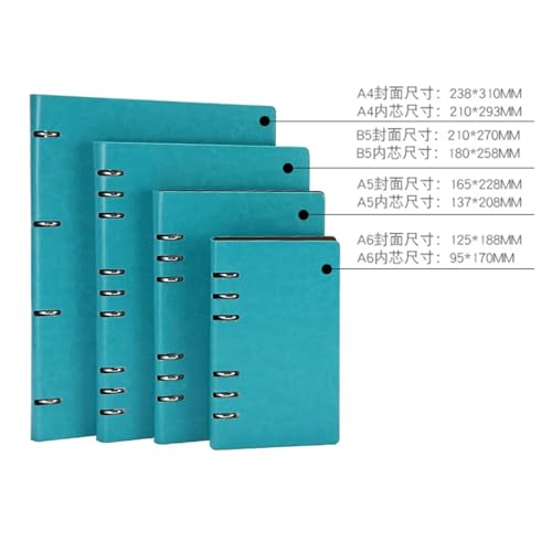 Classeur bloc-notes papeterie A5 bleu cahier feuilles - 2