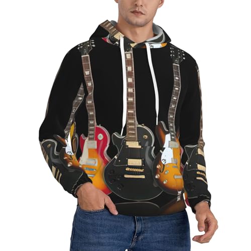 Sweat guitare électrique pour homme avec capuche ajustable pour un confort optimal