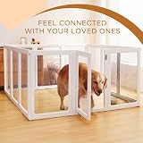 Citylife 12PCS Welpenauslauf 75cm hoch, Hundelaufstall faltbar mit Tür, Hundegehege Wohnung, XXL Laufgitter für Hunde, Katzen, Kaninchen, Kleintiere, rutschfest, Transparent