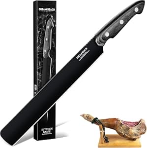 Dream Reach Schinkenmesser Scharfe Aufschnittmesser - Profi Küchenmesser für Schinken Full Tang Lachsmesser für Küche Barbecue Geburtstag Eltern Geschenk