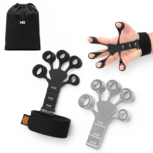Image of Finger Exerciser for Hand, Finger & Forearm Strength Training with Adjustable Resistance Levels, Ergonomic Finger Loops and Wrist Strap for Grip Workout & Daily Hand Exercise for Men & Women