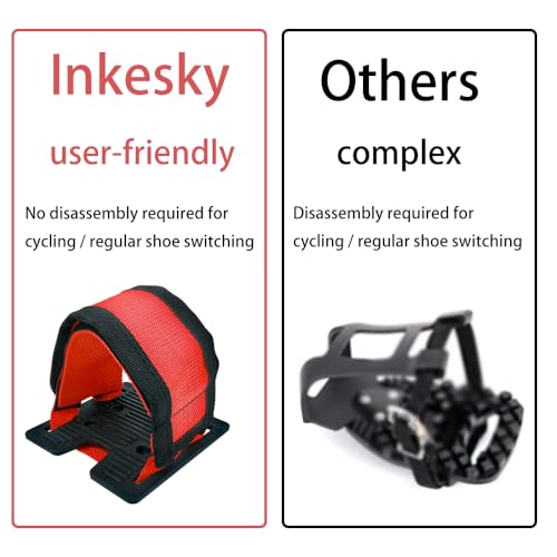 Inkesky Compatible with Peloton Pedals for Regular Shoes - Toe Clip Cage Adapter & Converter