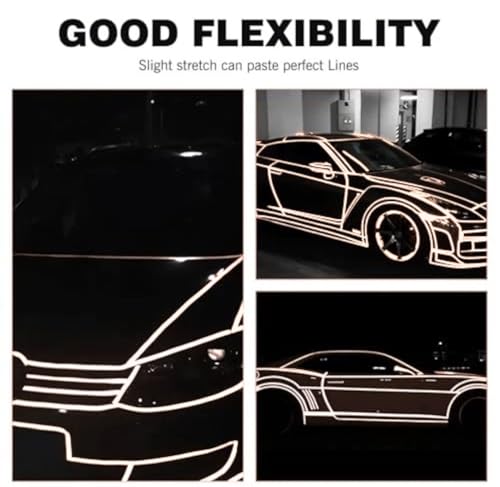 Image of WALLMATE Reflective Strip Sticker Night Visibility Warning Tape Waterproof Safety Reflector for Car, Bikes,Truck And Other Vihicle (Fluorescent Pink Strip, 0.5 In x 45 Mtr (1771 in))