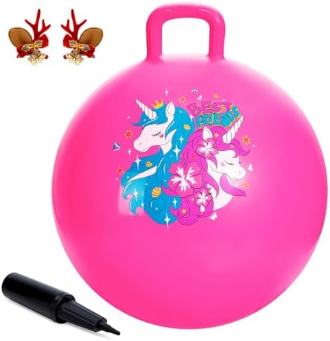 ZOOJOY Hopper Ball, Pink Bouncy Balls for Kids, 20 Inch Sit on Ju...