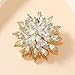 IQIC Gold Silver Crystal Brooch Pins for Women Men Snowflake Flower Lapel Rhinestone Zircon Pin Dress Suit Badges Rhinestone Fashion Jewelry for Wedding Party Birthday Banquet