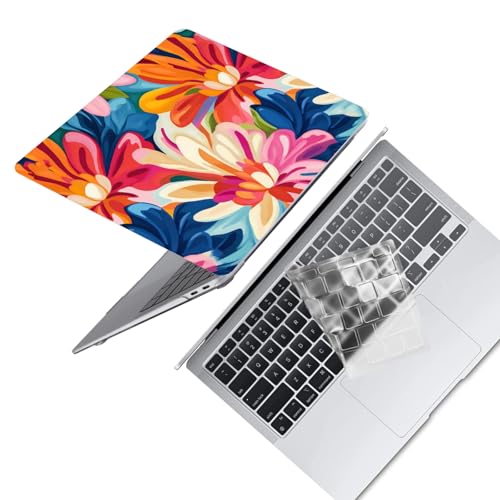 Funda para MacBook Pro 16 Pulgadas M4 M3 M2 M1 carcasa rígida A2991 A2780 estuche teclado flores