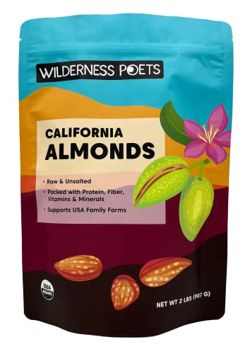 Wilderness Poets California Almonds - Organic Raw Almonds, 2 Pound (32 Ounce) #TOP26
