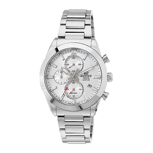 Image of Casio Edifice EFB-710D-7AVUDF White Analog Dial Silver Stainless Steel Band Men's Watch Chronograph Sapphire Glass ED582
