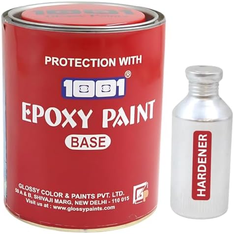 1001 Epoxy Paint HB Coating 2 Pack System | Heavy-Build Epoxy Paint for Tanks, Machinery, Kitchen, Garage Floor, Labs, Hospitals, Cemented Surfaces & More | Superior Glossy Finish – Light Blue 1ltr