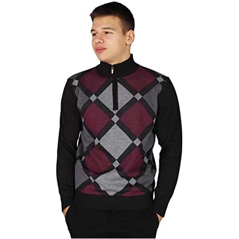 Pierre Cardin Argyle Knitted Jumper - Burgundy Cover