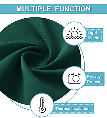 RYB HOME Blackout Curtains for Bathroom - Solid Light Block Blinds Privacy Light Block Drapes for Kitchen Cabinet Kids Nursery Bedroom Laundry Cafe Window Decor, W 42 x L 36, Hunter Green, 1 Pair