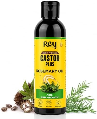 Rey Naturals Castor Plus Rosemary Oil - Premixed Hair Growth Blend, 200ml