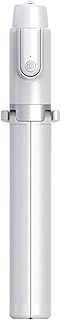 SCRUBY Trípode para selfie con control remoto inalámbrico Bluetooth, portátil, soporte para teléfono (blanco)