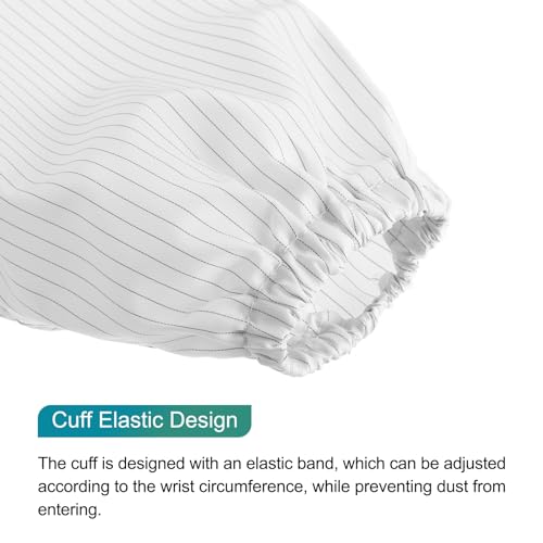 Image of MECCANIXITY ESD Lab Coat Anti Static Clothing Science One Piece Clothes Elastic Cuff with Hat Hood Uniform Work for Men Women
