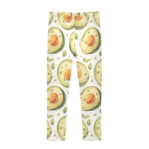 KLL Funny Avocado Girls Active Leggings Casual High Waisted Activewear Sports