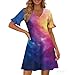 Womens Loose V Neck A Line Dress Printed Short Sleeve Dresses with Pockets 2026 Summer Fashion Casual Sundress