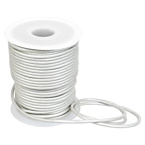 GENIQUE Real/Genuine Round Leather String Cord for Necklace Bracelets, Jewellery, Braiding (2mm, Pearl White Metallic) - Image 4