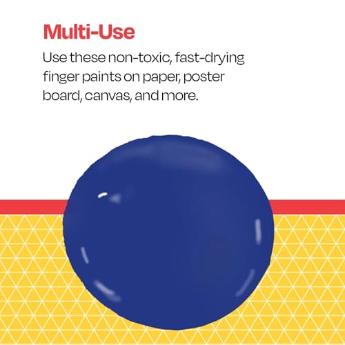School Smart Washable Finger Paint, Blue, 1 Pint Bottle - Thumbnail 4