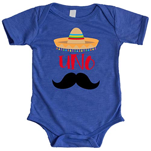 Olive Loves Apple 1st Birthday Uno Bodysuits Fiesta Themed First Birthday Sombrero Birthday Bodysuit Mustache Birthday Outfit for Baby Boy Outfit Vintage Royal Bodysuit 18 Months